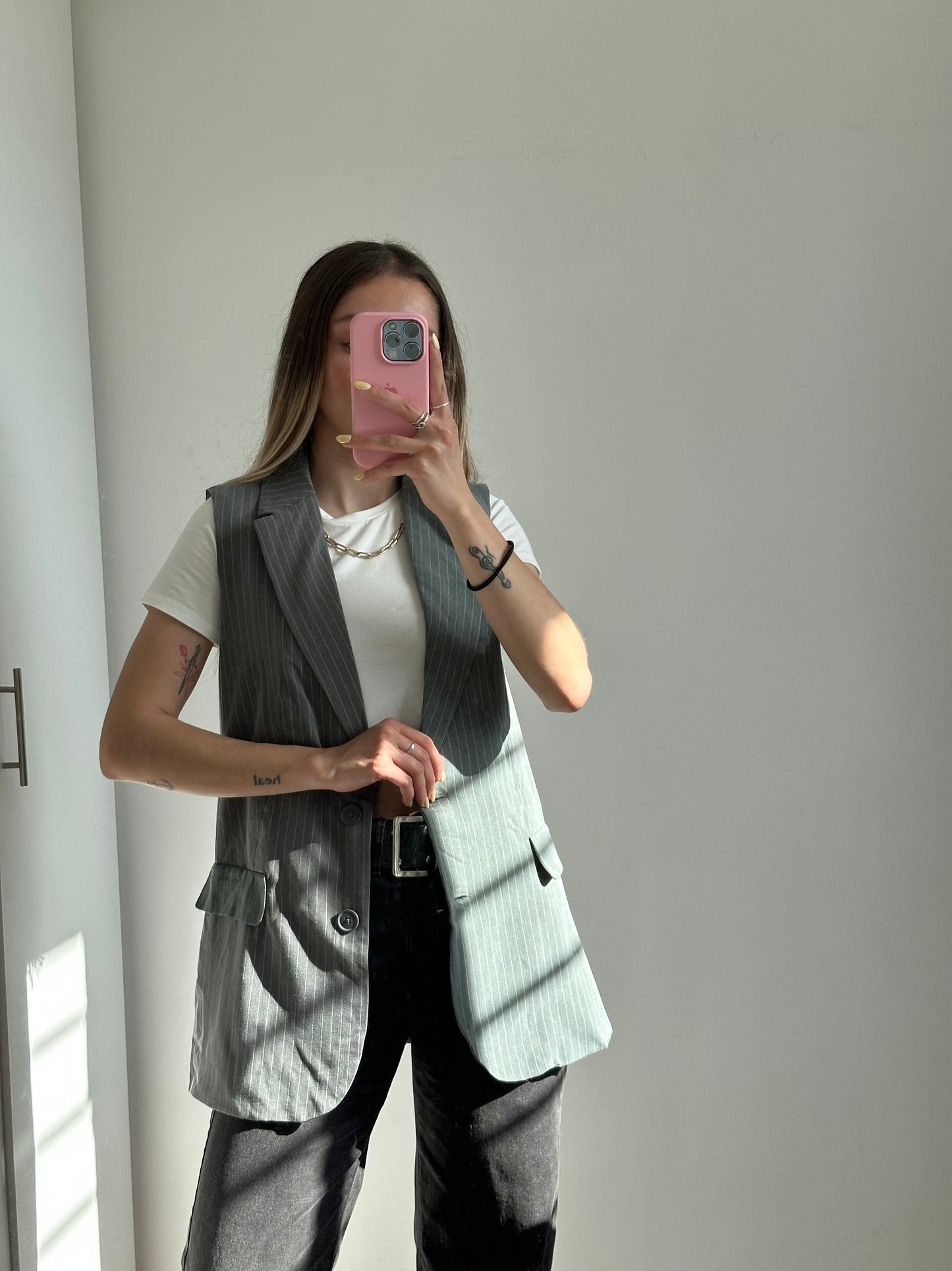 Chaleco Rayas Gris