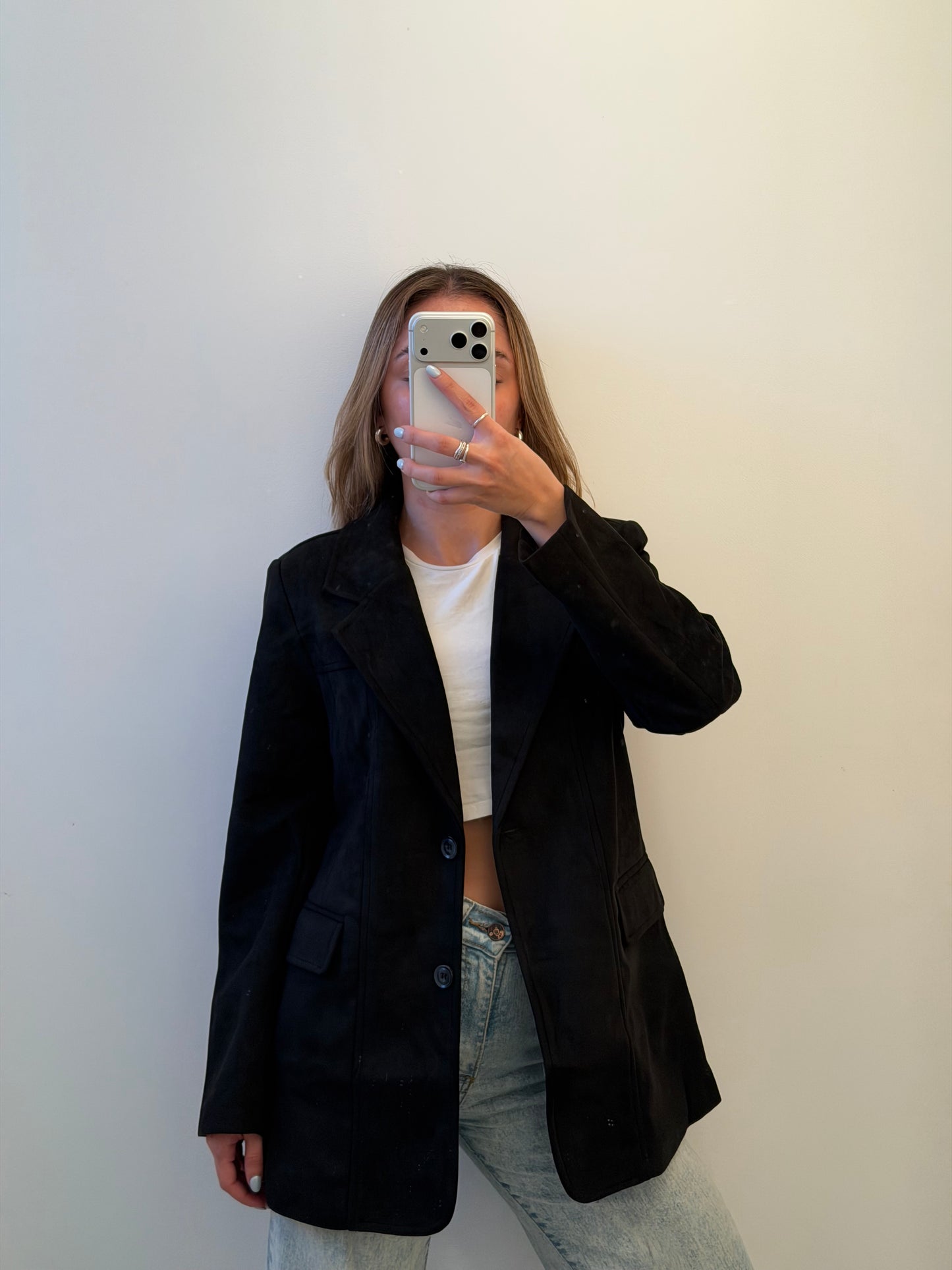 Blazer Gamuza - Negro