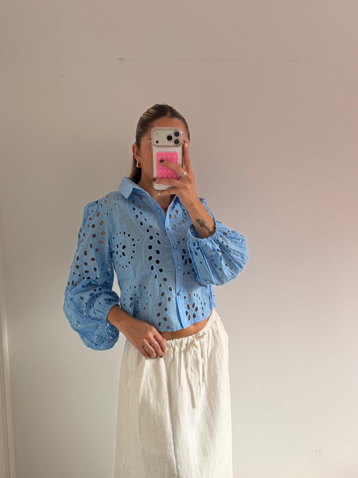 Camisa Broderie