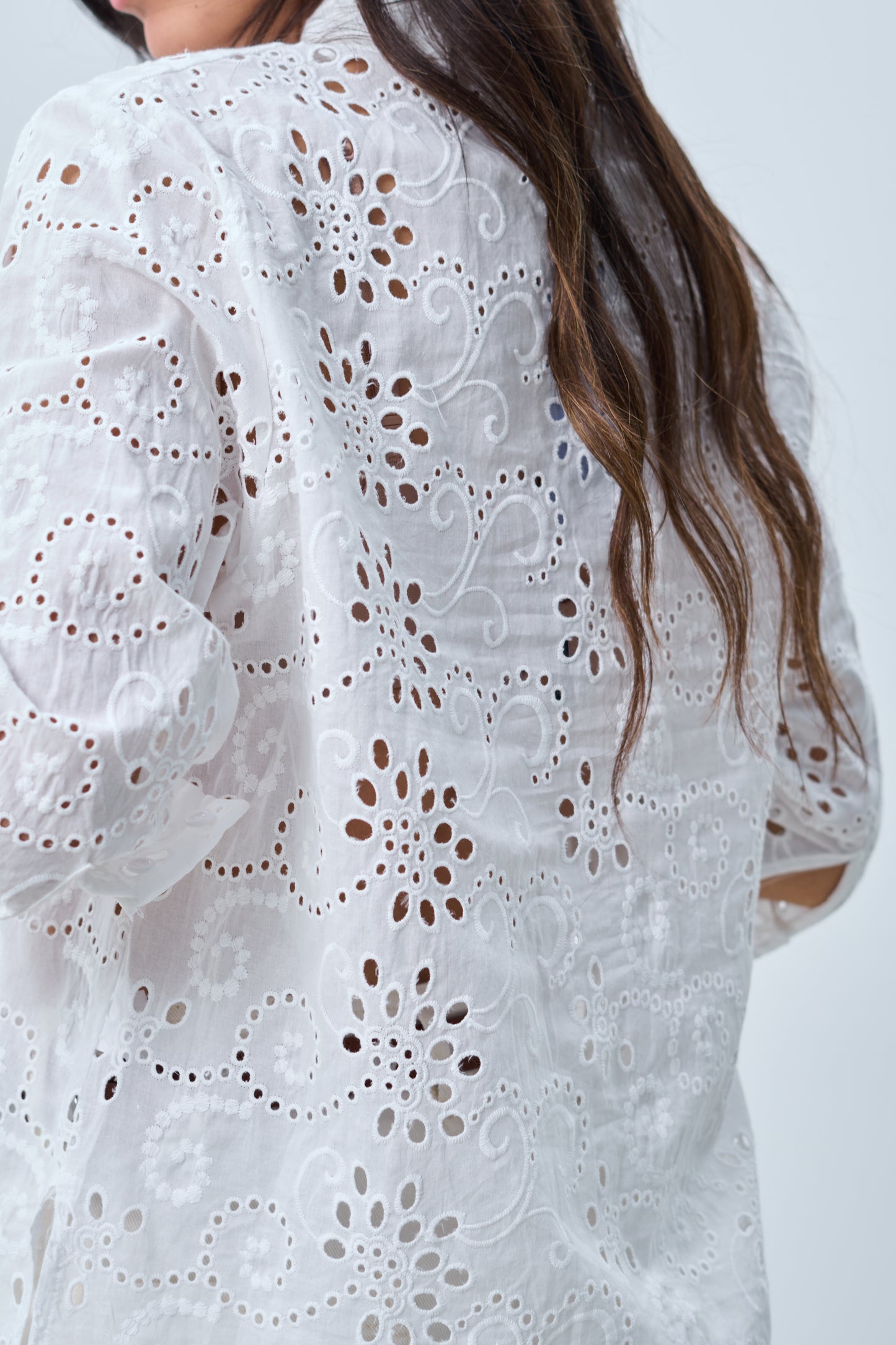 Camisa Broderie White