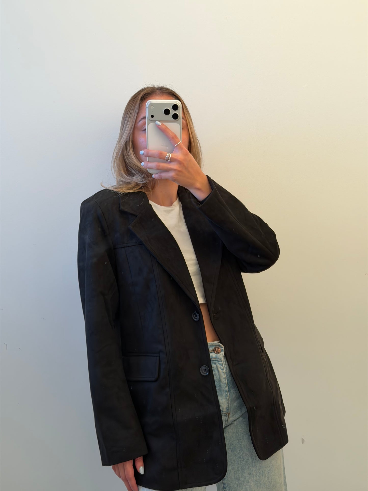 Blazer Gamuza - Negro