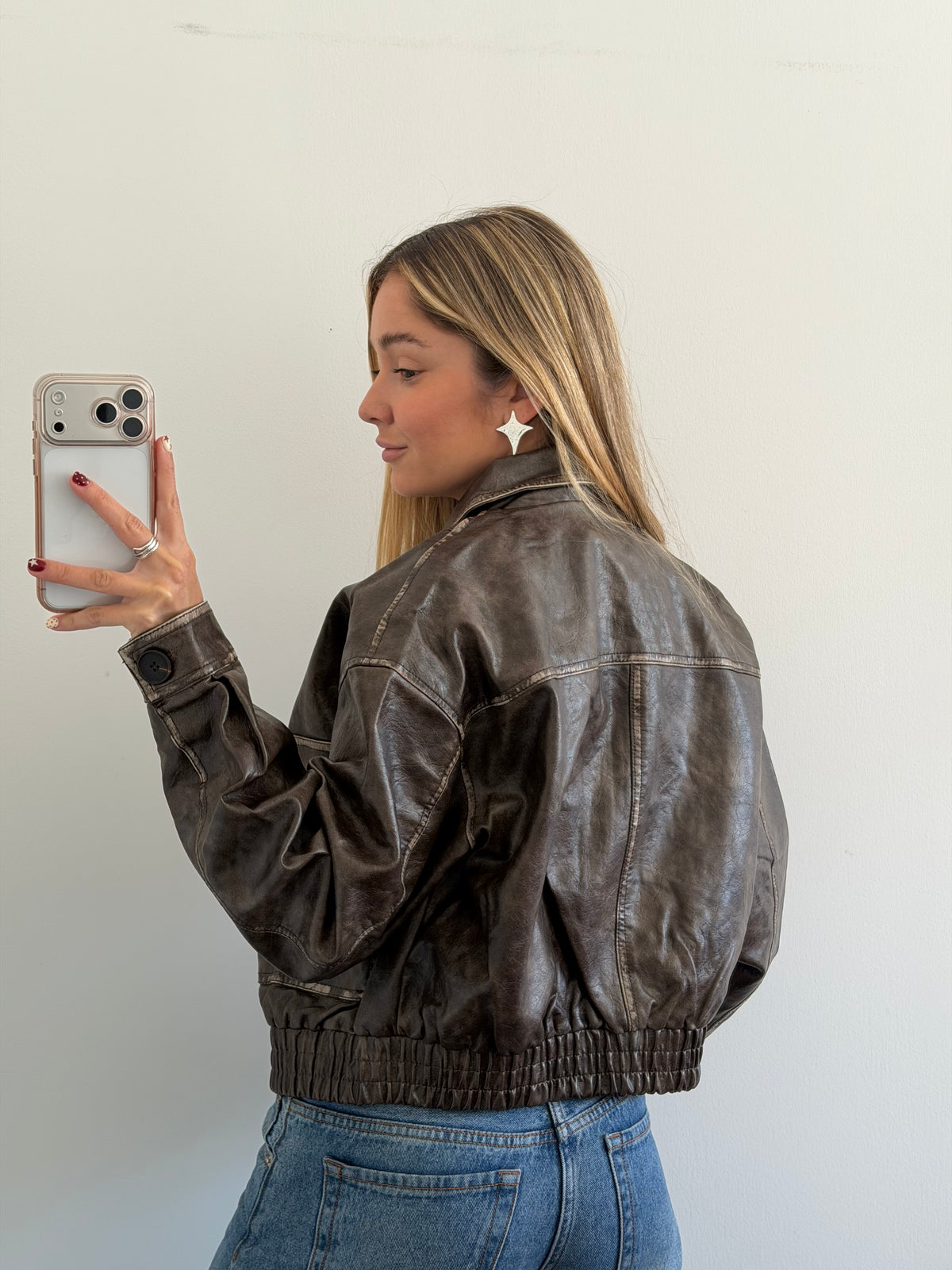 Bomber Jacket Corta - Marrón
