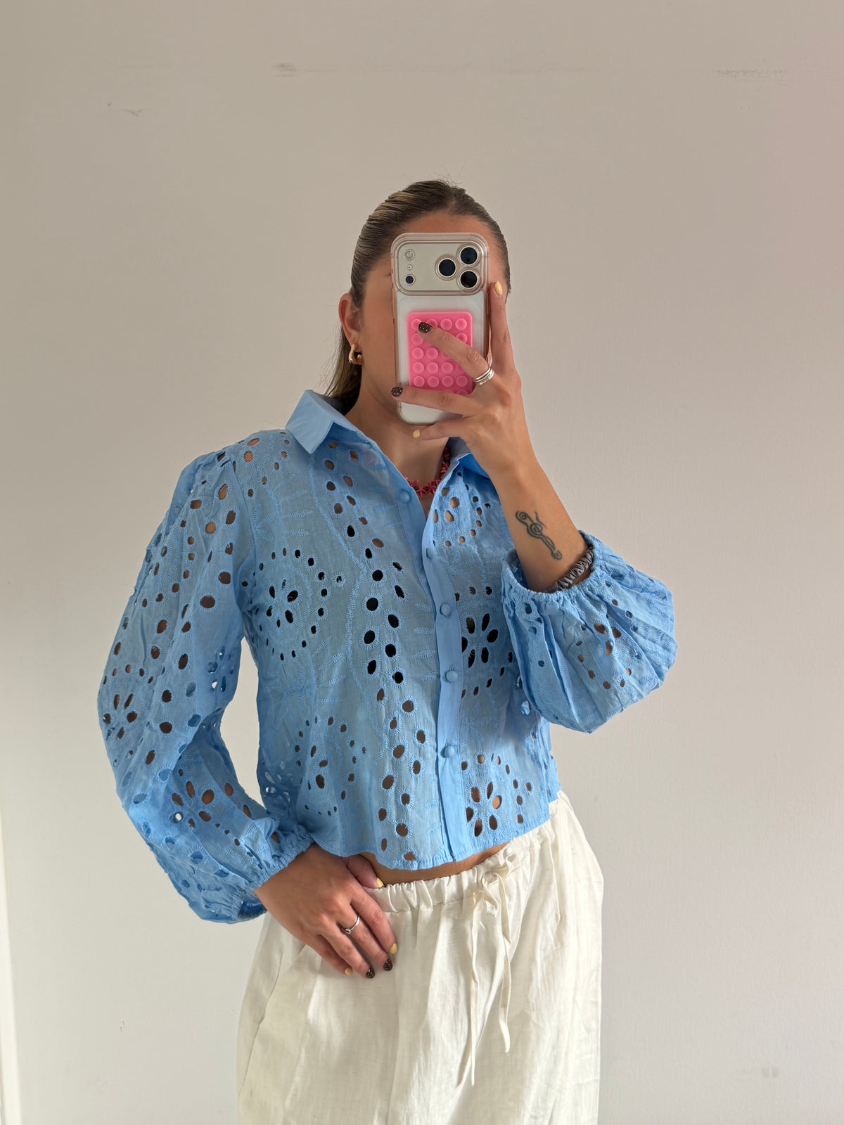 Camisa Broderie