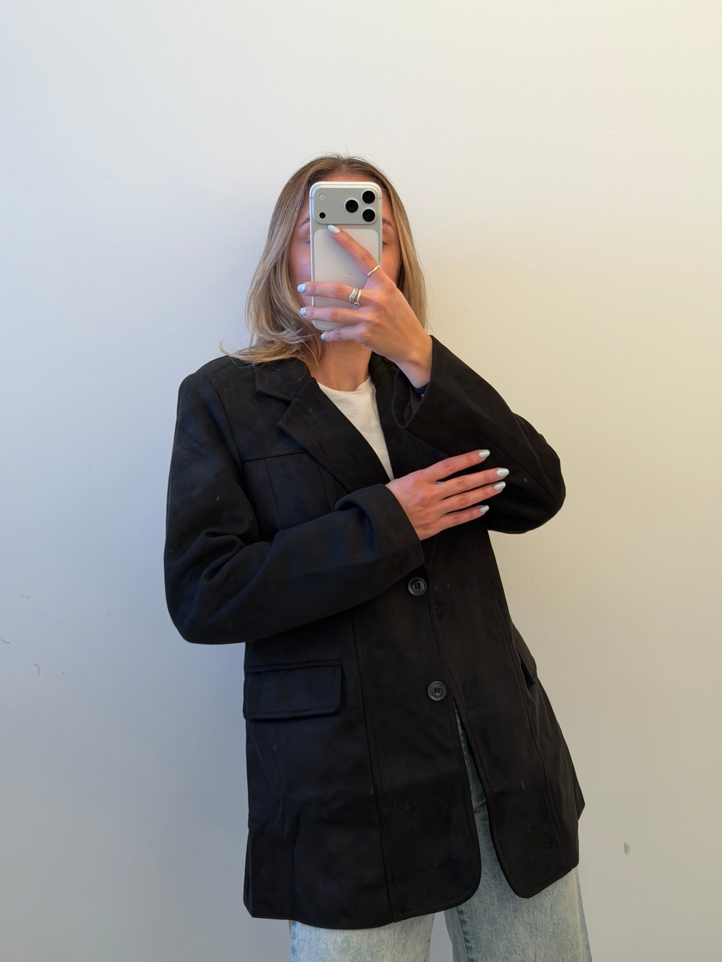 Blazer Gamuza - Negro